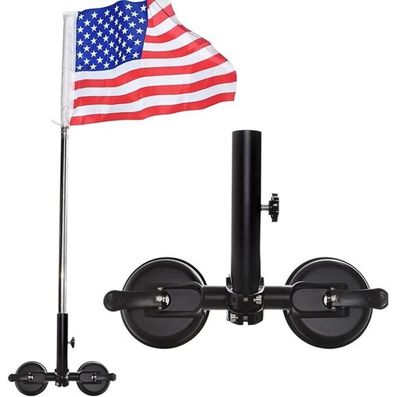 Universal Flagpole Holder Double Suction Cups Off-Road SUV, Truck Jeeps RV SUV - Picture 1 of 6